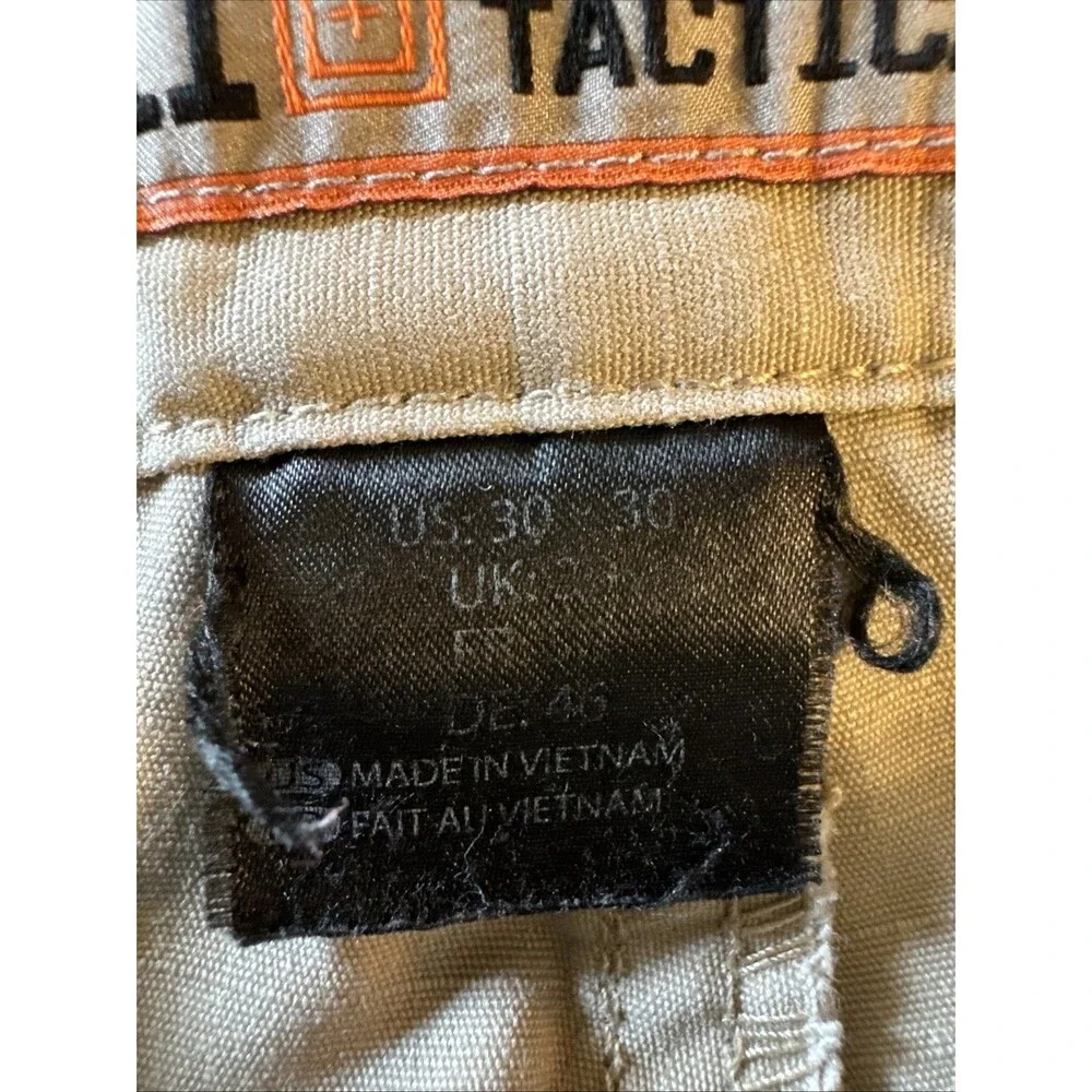 511 Tactical Pro Pants Mens Tag 30x30 Beige RipStop Cargo Workwear 5.11